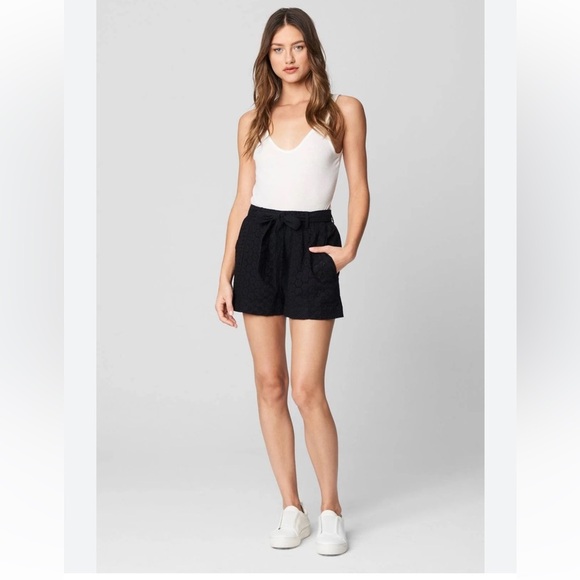 Blank NYC High Waist Black Eyelet Women's Shorts - Picture 1 of 8